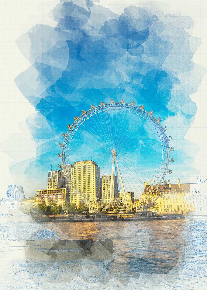 London Eye Watercolor