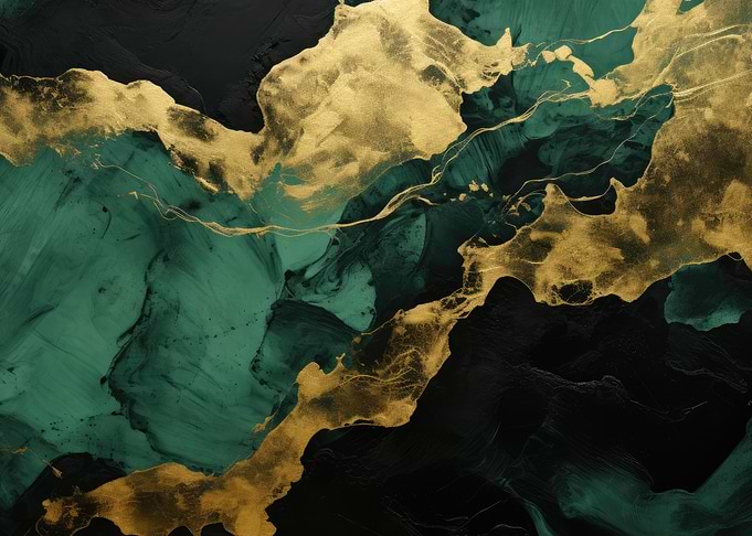 Abstract Green and Gold Art
