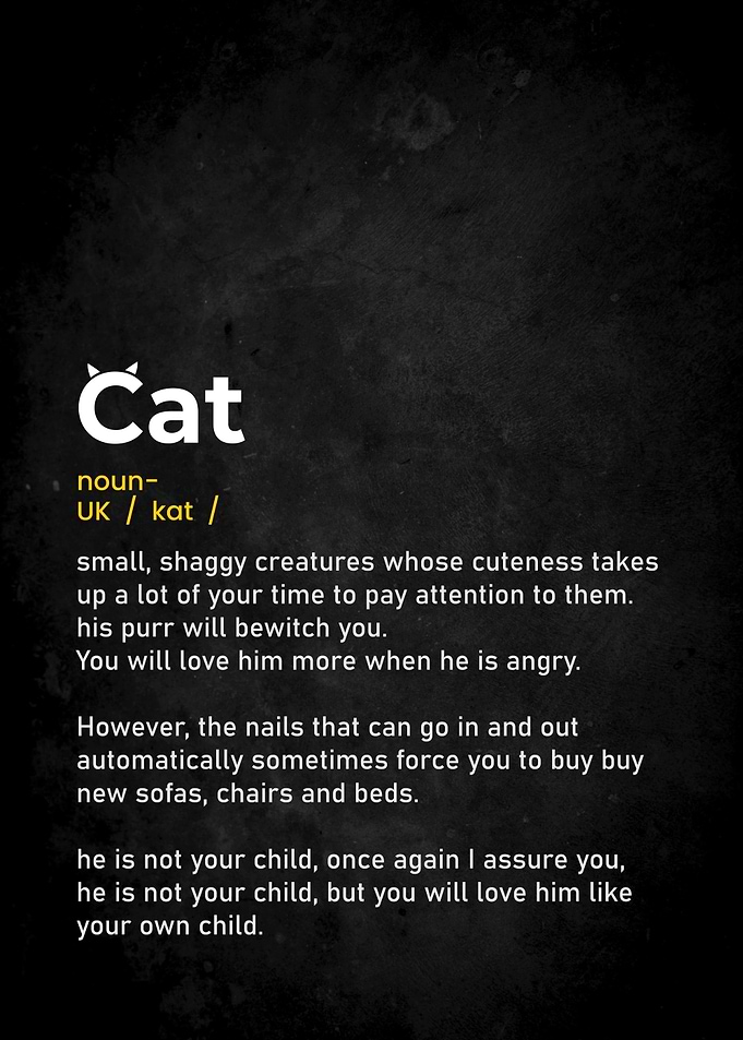 Cat Definition Poster