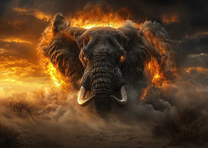 Fiery Mammoth Stampede