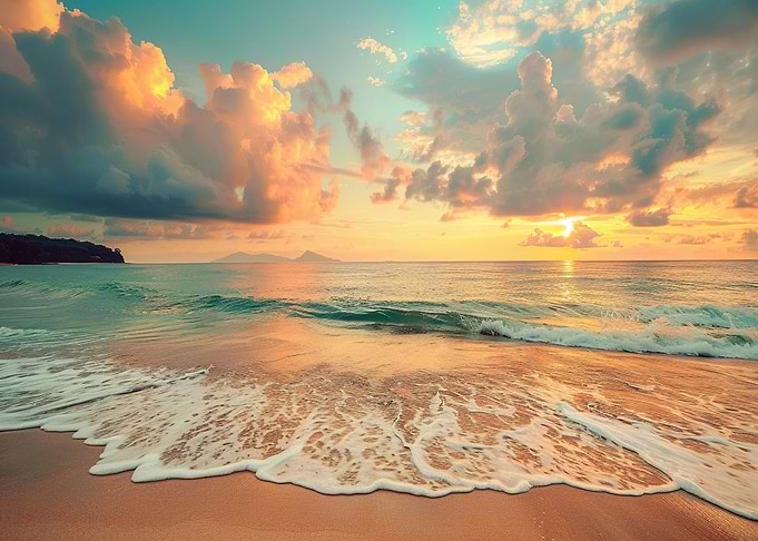 Sunset sandy Sea Beach