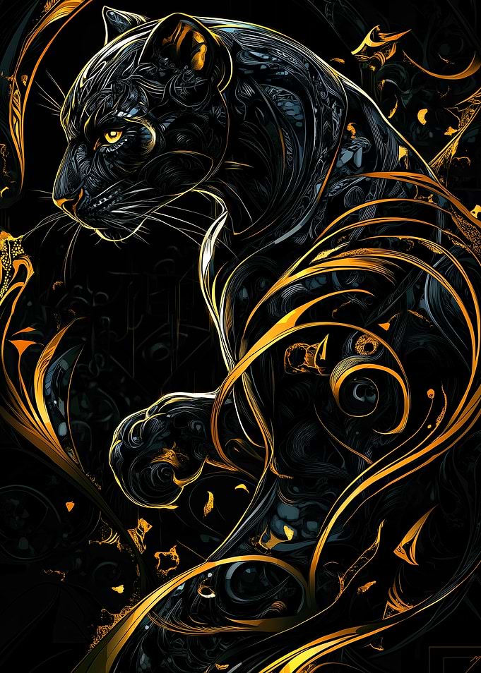 Black Panther in Gold