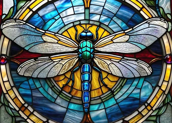 Stained Glass Dragonfly