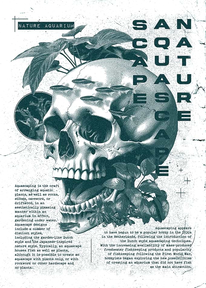 Skull Aquascape Fish Keeper Art