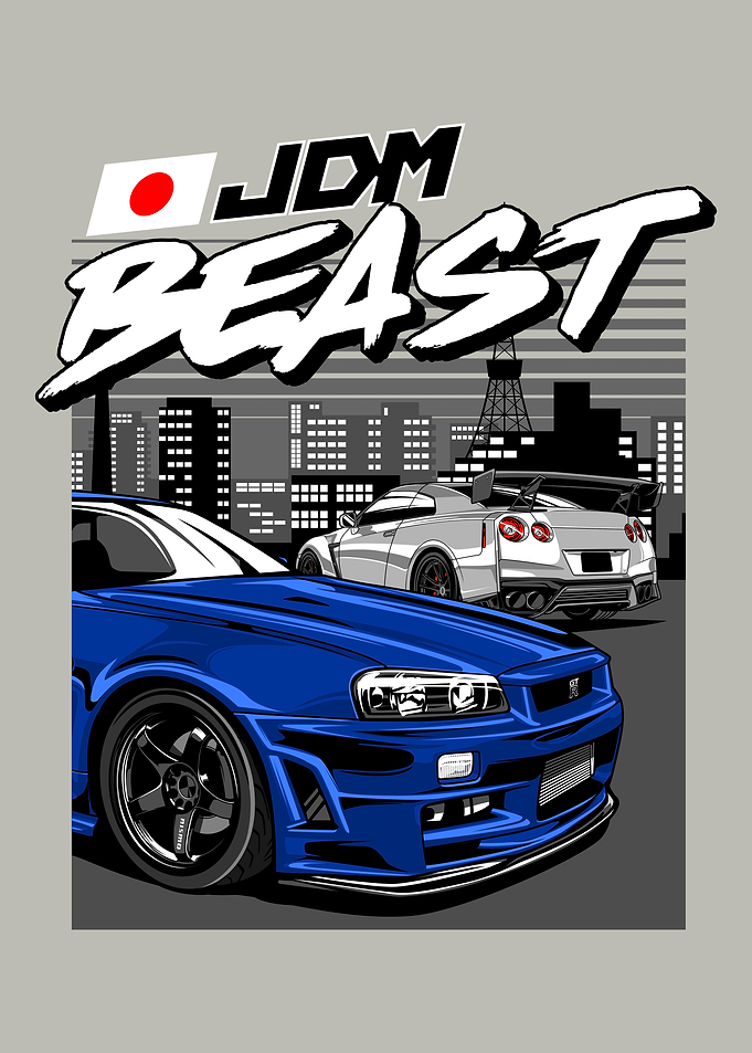 JDM Beast Skyline R34 and R35