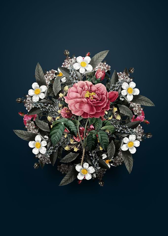 Vintage Gallic Rose Wreath