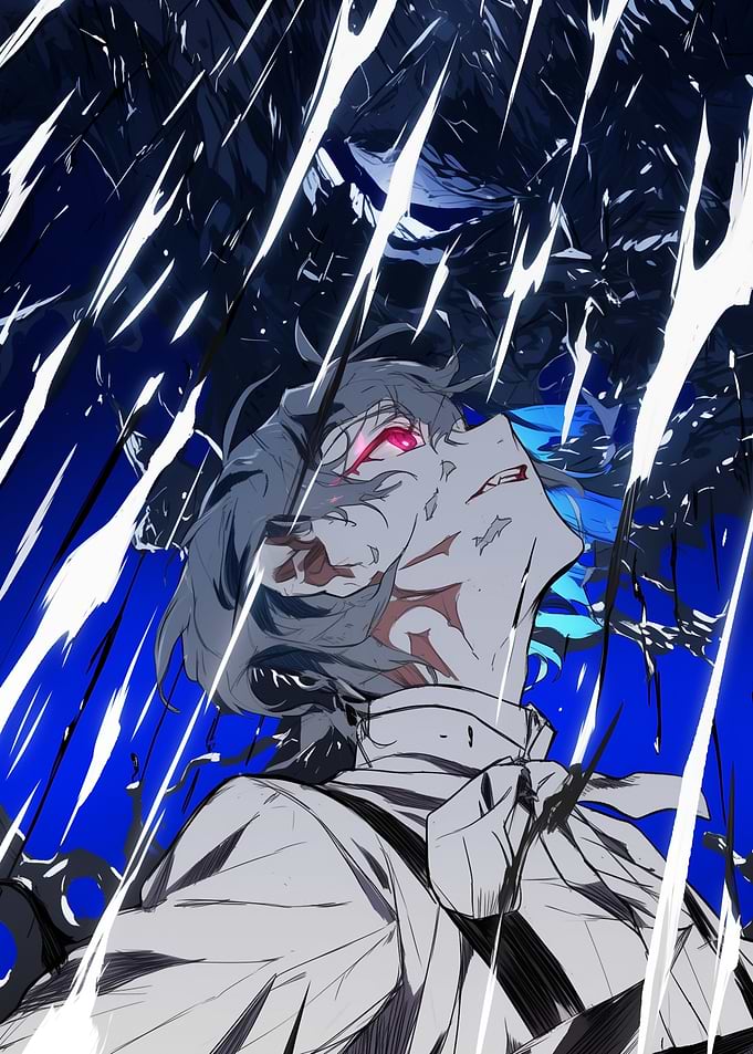 Anime Character in Rain