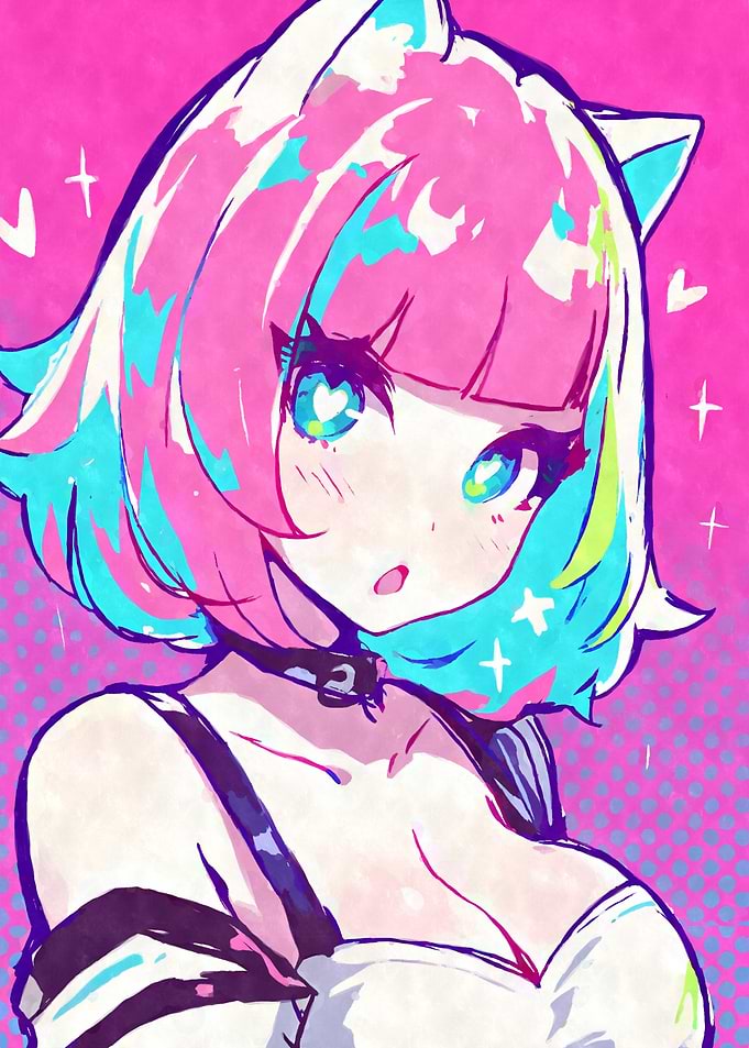 Kawaii Pink Hair Nekomimi
