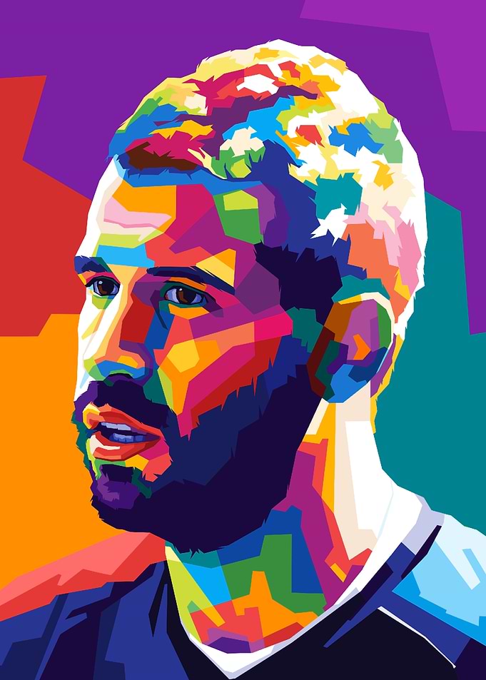 Sergio Aguero Pop Art Portrait