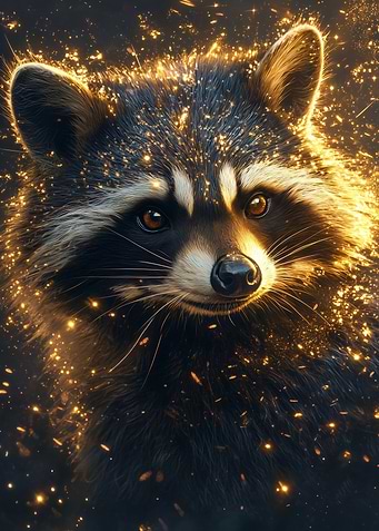 Majestic Racoon Gold Aura