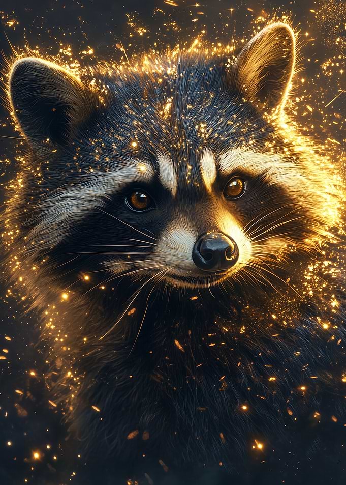 Majestic Racoon Gold Aura