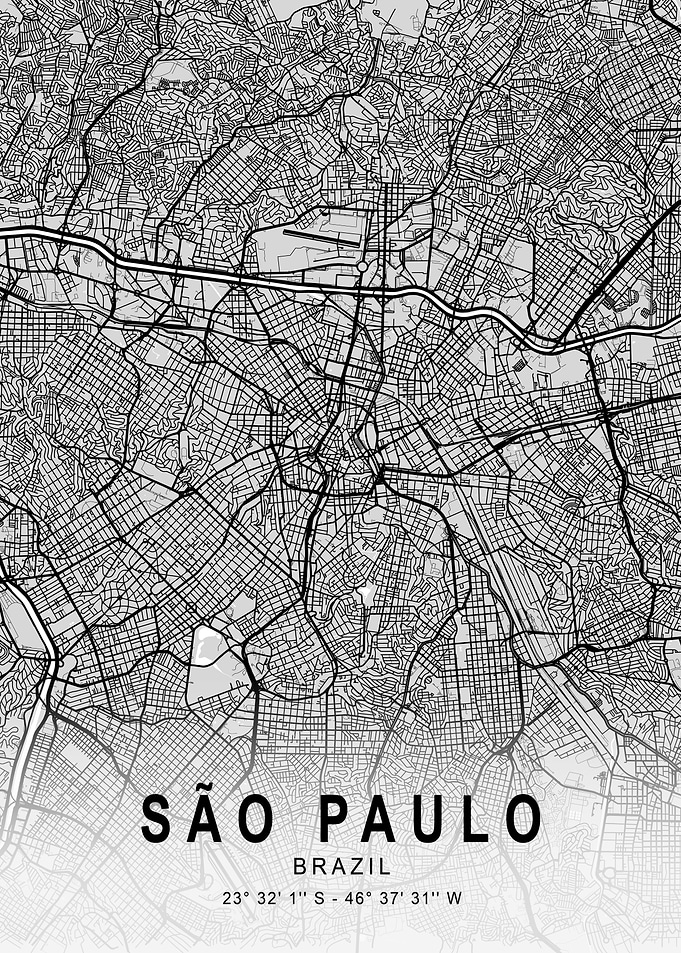 São Paulo Light Map