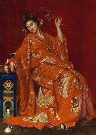 La Japonaise by Emile Villa Vintage Painting