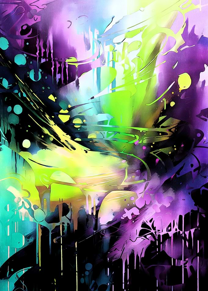 Abstract Neon Drips