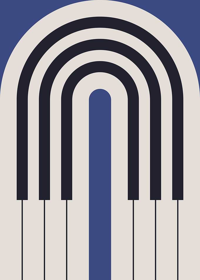 Piano in form of arch