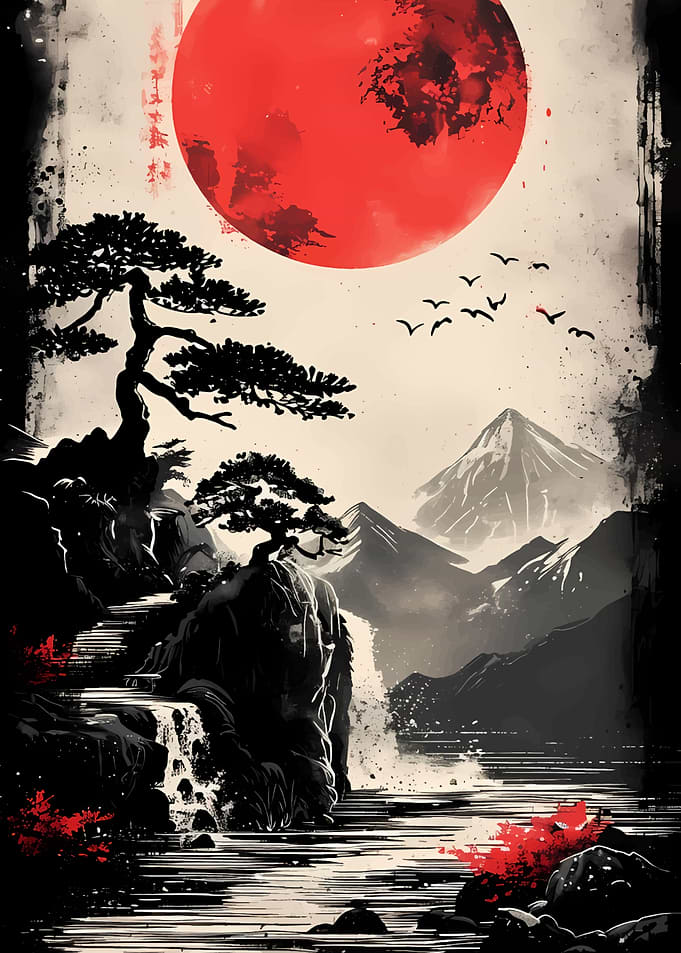 Japanese Red Moon