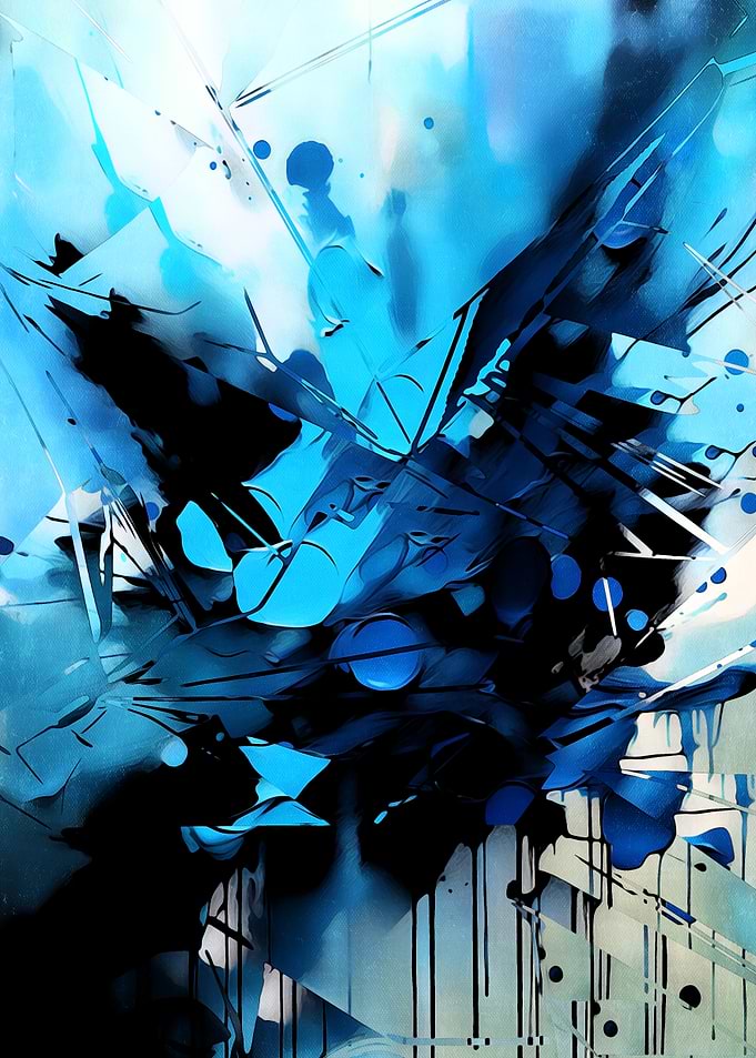 Abstract Blue and Black Art 07