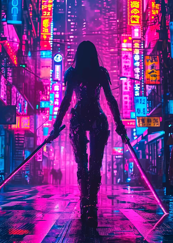 Cyberpunk Woman Warrior