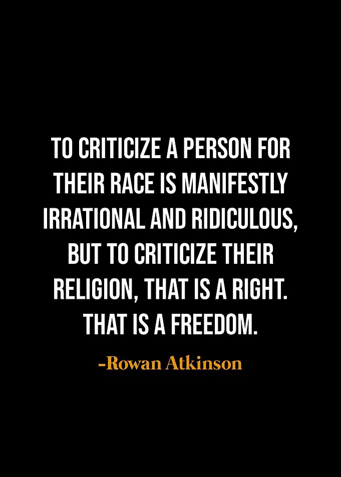 Quote on Freedom of Religion Rowan Atkinson