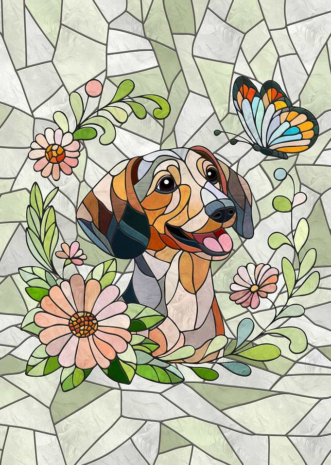 Dachshund dog - Doxie - mosaic art