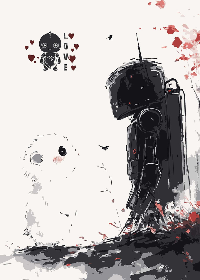 Robot and Fluffy Creature