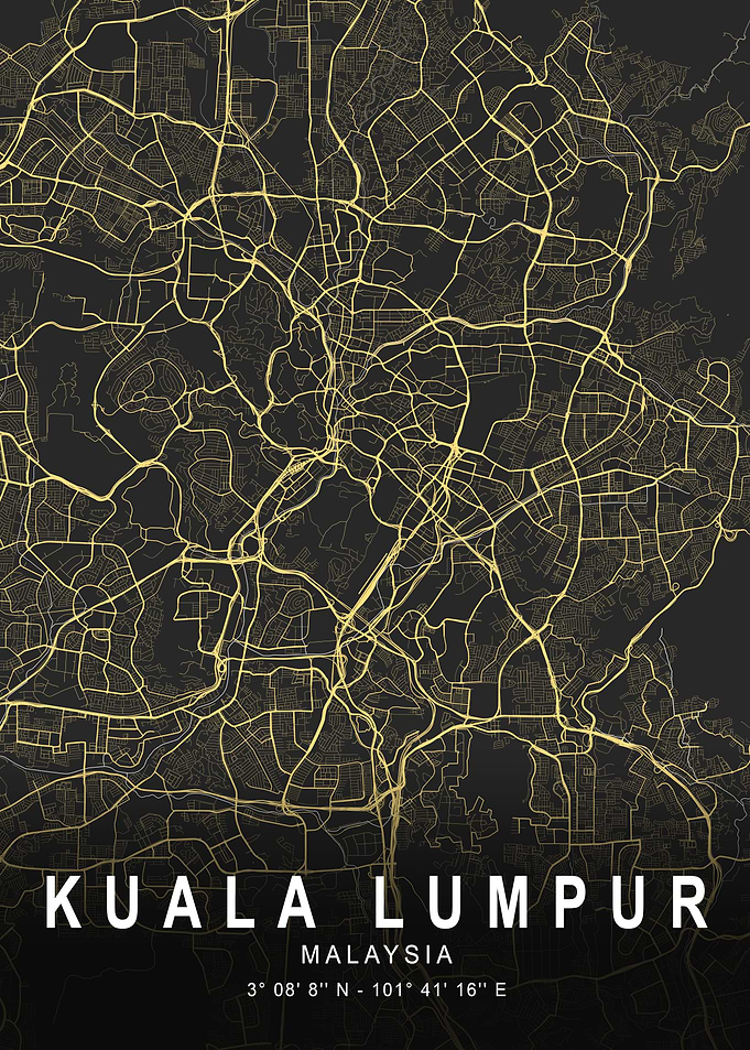 Kuala Lumpur Silver Map