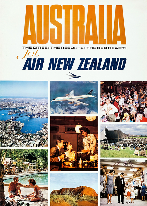 Australia Travel Poster — retro travel art printed on metal