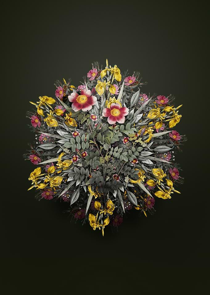 Vintage Wreath Variegated Burnet Rose