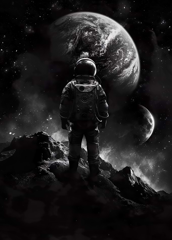 Astronaut Earth Moon