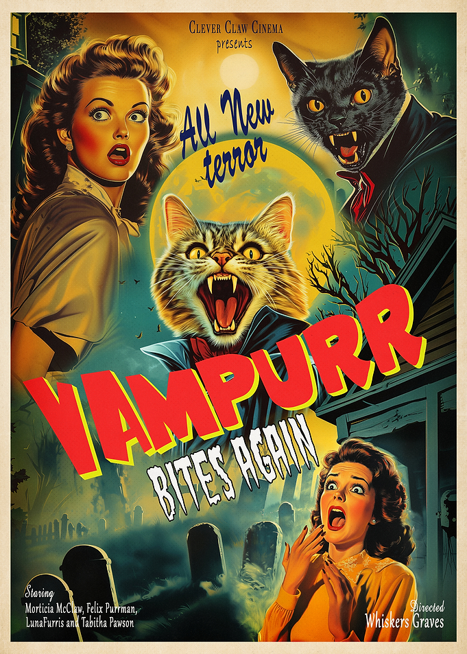 Vampurr cat vampire retro