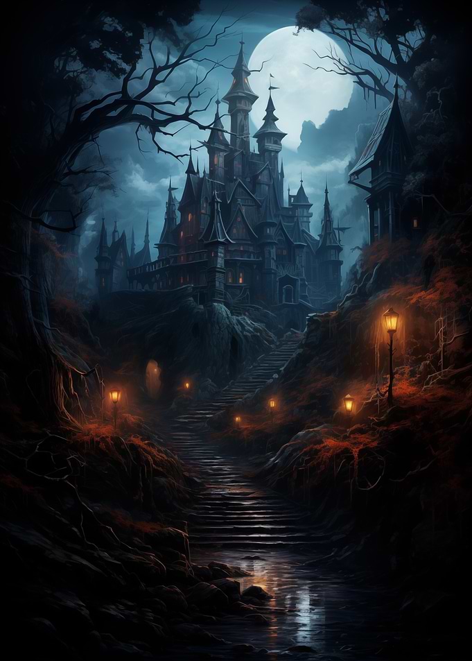 Dark Castle in Forest