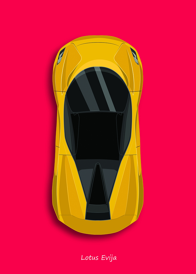 Lotus Evjila Car Illustration