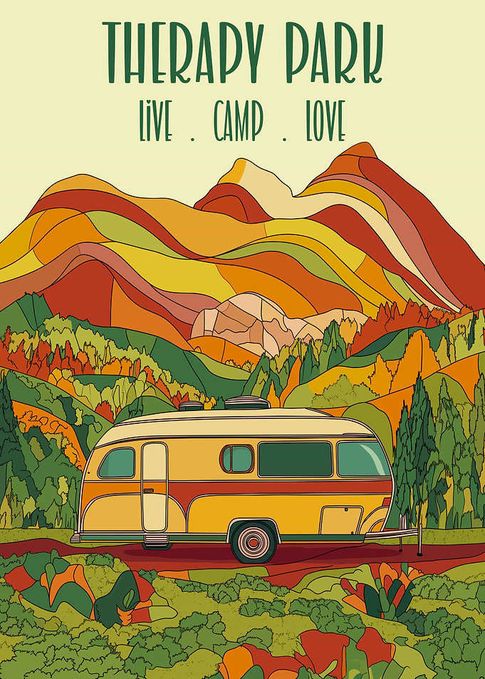 Retro Camping Therapy Park Art