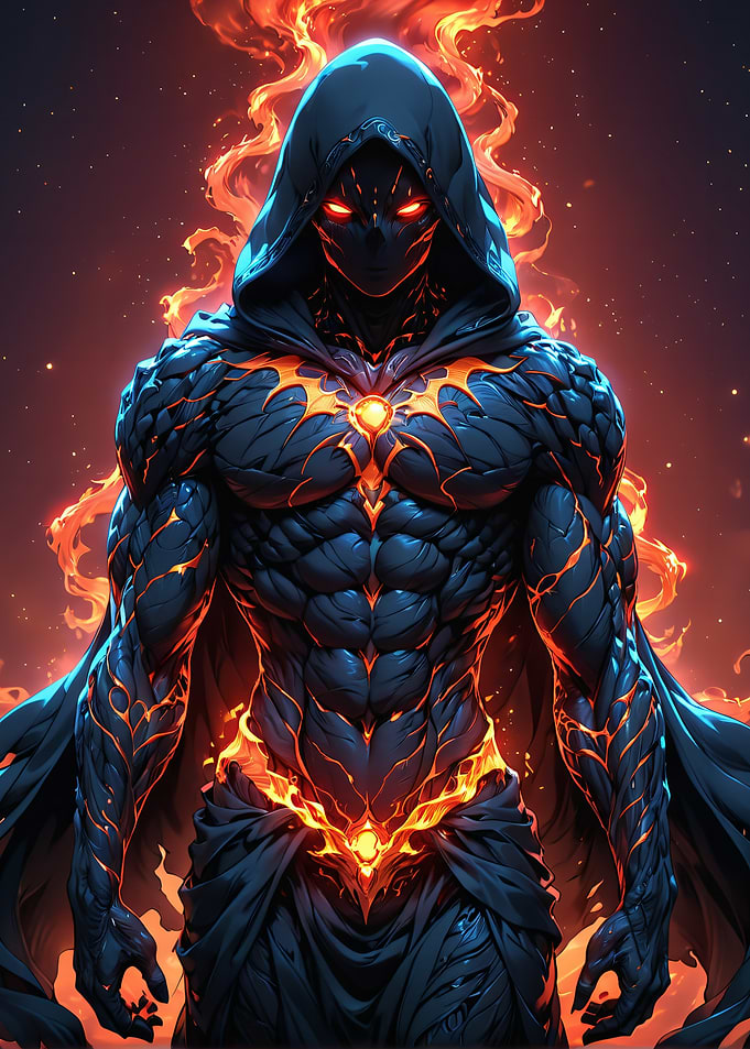 hooded Fiery Warrior