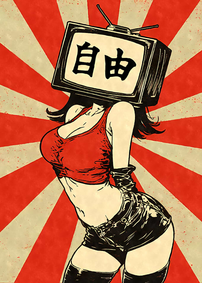 Retro TV Head Girl