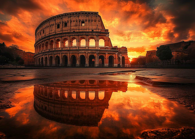 Rome Colosseum Sunset