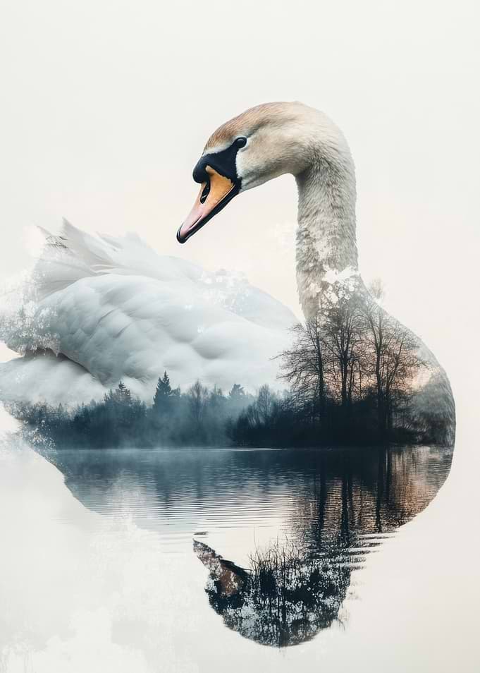 Swan Double Exposure