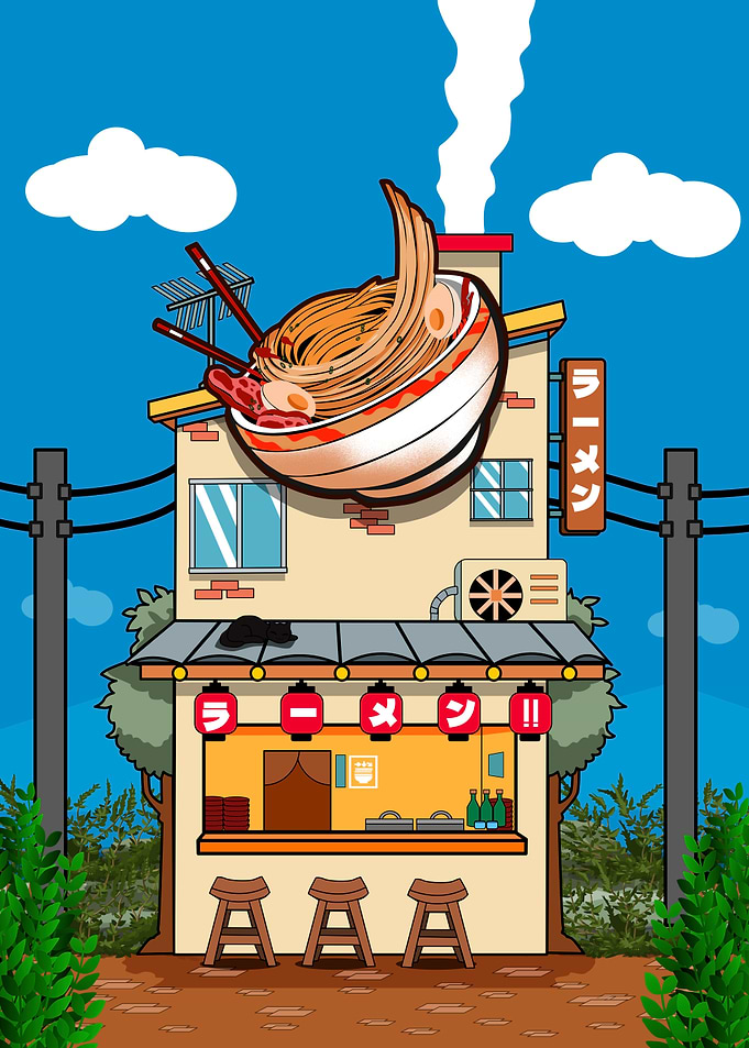 Ramen Shop Illustration
