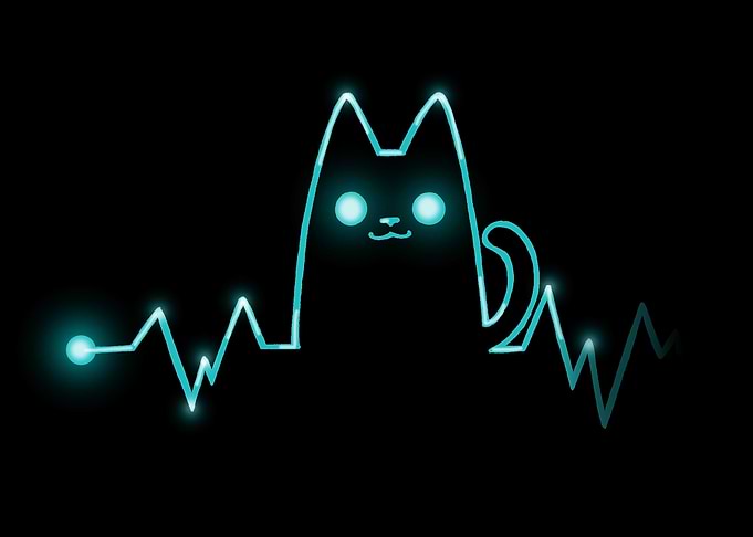 Neon Cat Heartbeat