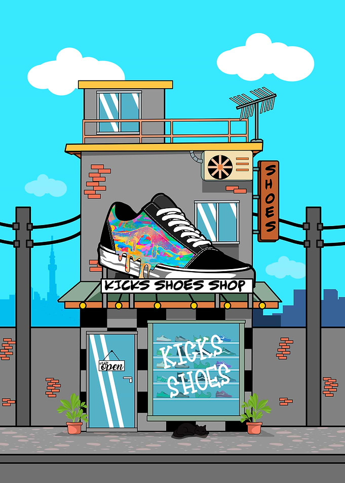 Kicks Shoe Shop Illustrati