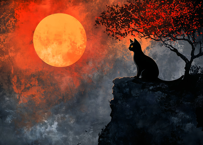Cat Moon Orange