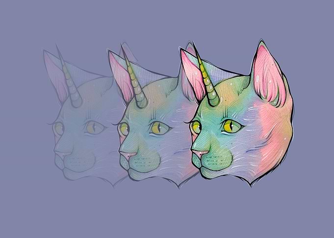Unicorn Cat Trio