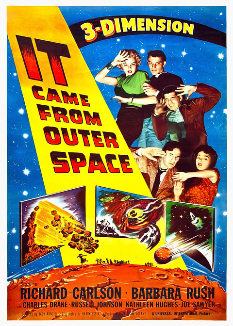 It Came From Outer Space Poster — retro advertising art on metal