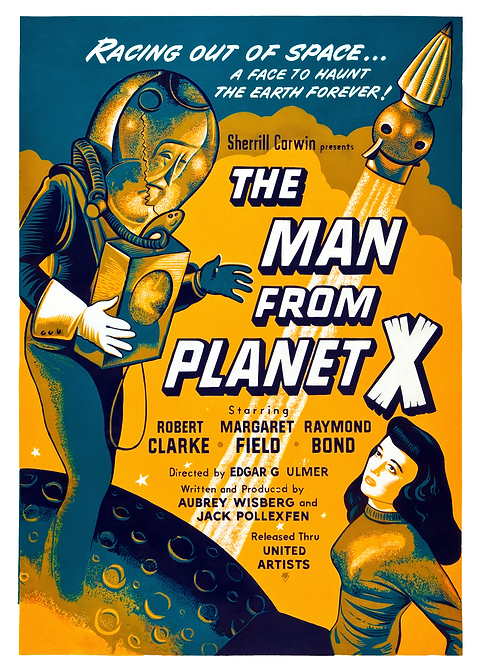 The Man From Planet X Movie Poster — retro advertising art on metal
