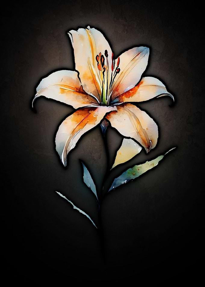 Watercolor Lily Flower