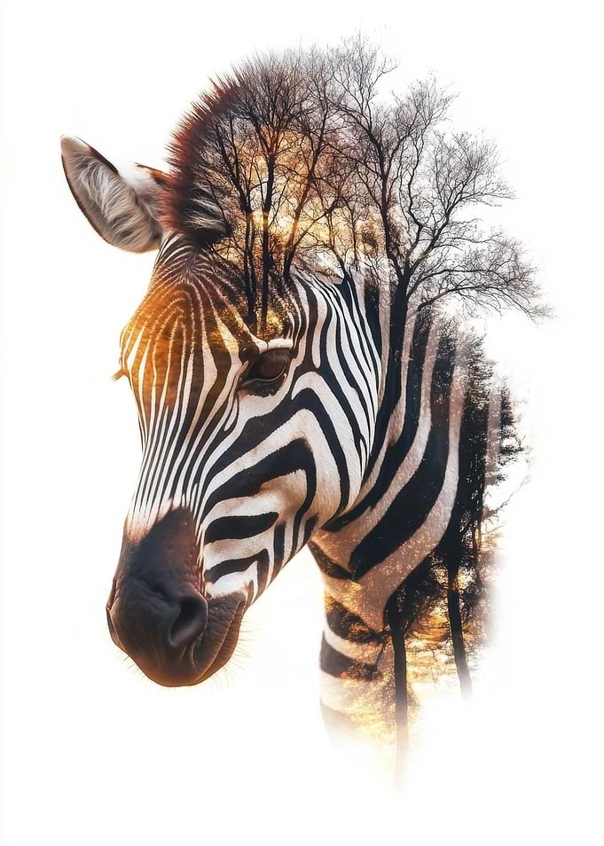 Zebra Double Exposure