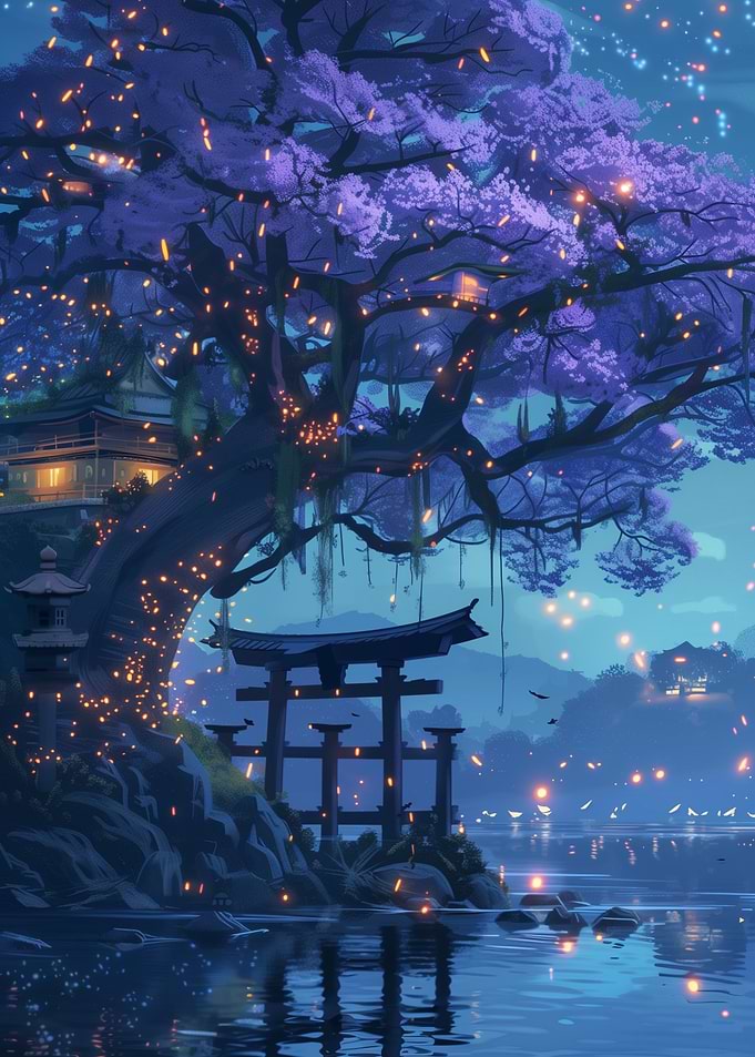 Enchanted Moonlit Torii