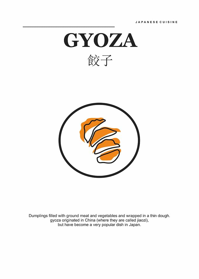 Gyoza Japanese Cuisine Illustration