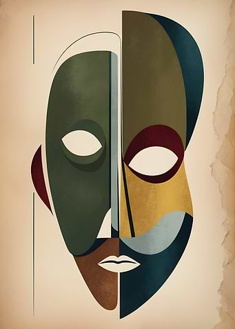 Retro Abstract Face Mask