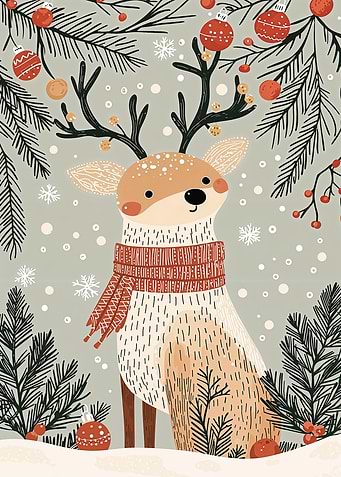 Christmas Reindeer Illustration